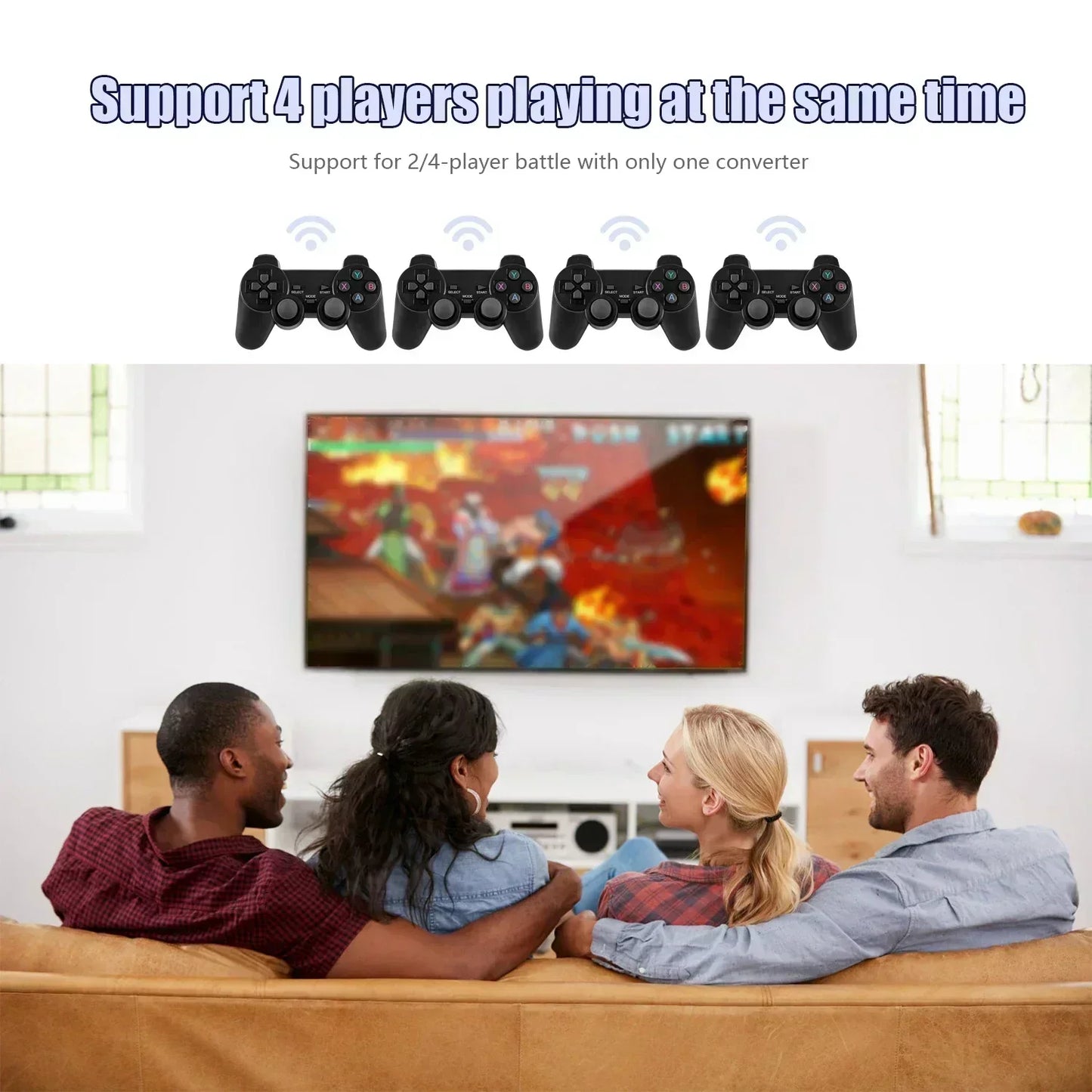 4K HD Video Game Console 2.4G Double Wireless Controller For PS1/FC/GBA Retro TV Dendy Game Console 10000 Games Stick Dropship