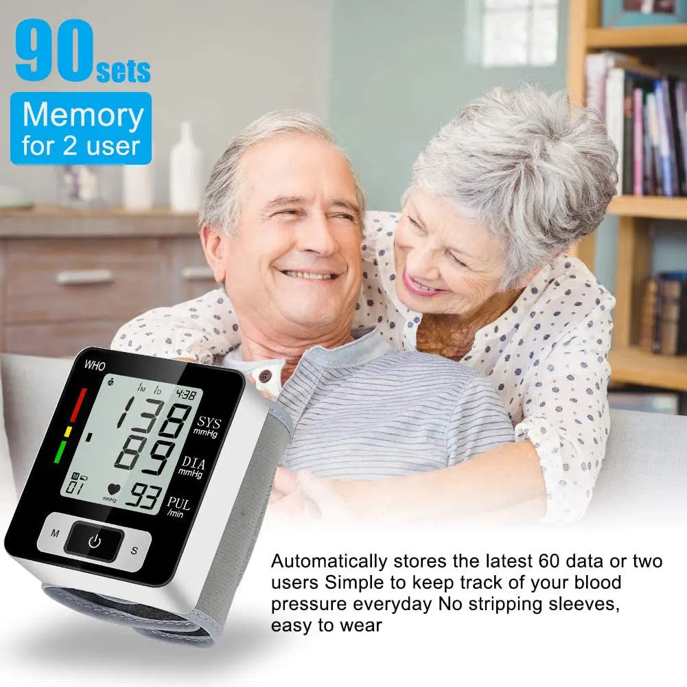 Medical Blood Pressure Monitor High Accurate Wrist Cuff Tonometer Digital Sphygmomanometer Electronic Bp Monitors