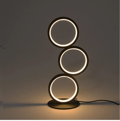 Dimming Table Lamp Intelligent Touch Ring Night Light Bedroom Simple Modern Living Room Lamp Monochrome Circle DeskTable Lamp