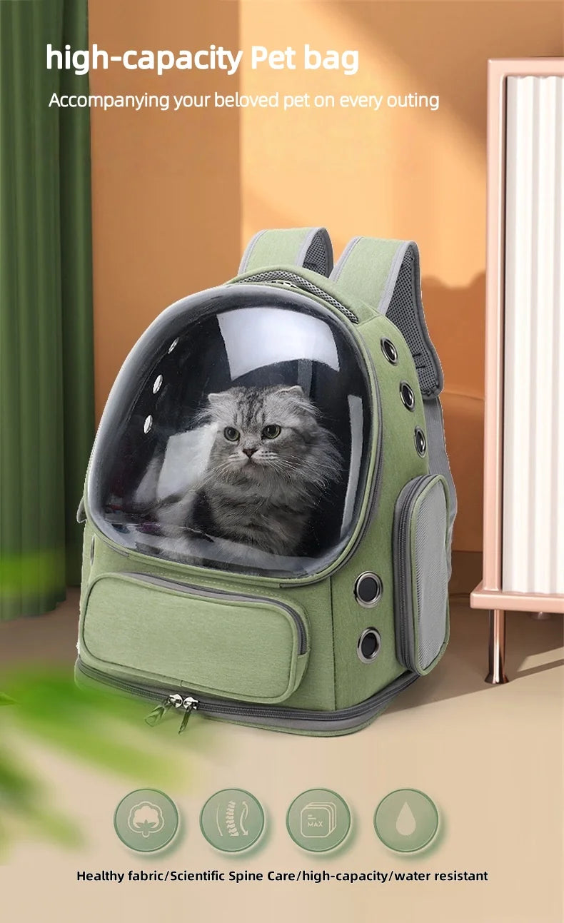 Transparent Pet Carrier Backpack Outdoor Travel Essential for Cats Small Dogs Breathable Design Comfortable Premium Pet Supplies