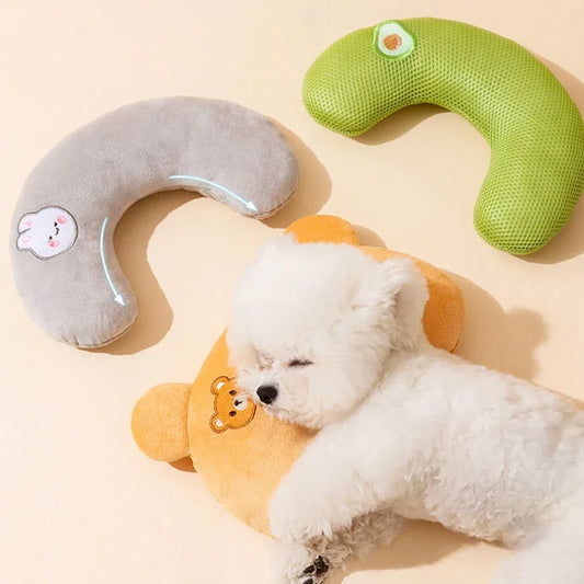 Cute Pet Little Pillow U-Shaped Neck Protector Deep Sleep for Puppy Kitten Pillow Dog Cat Headrest Sleeping Pillow Pet Supplies
