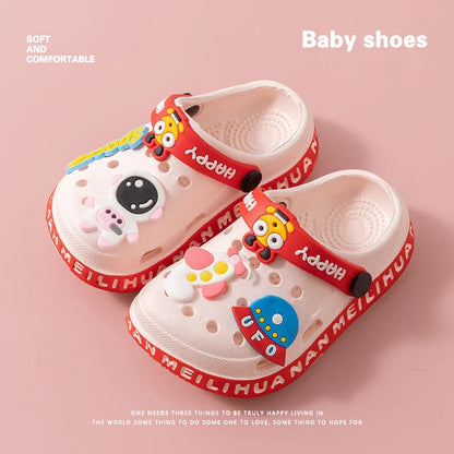 Children's Sandals EVA Ultra Light Boys and Girls Baby and Toddler Anti Slip Hole Shoes  Astronaut UFO Sandals Slippers