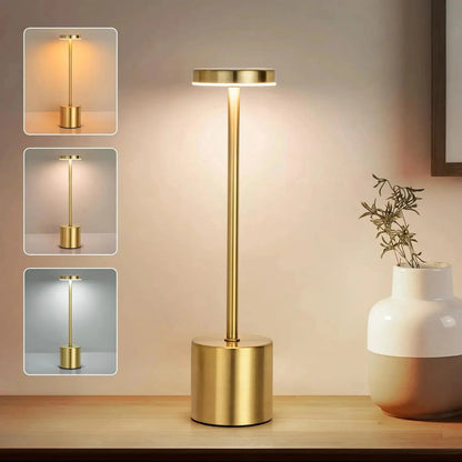 Classic Table Lamp USB Rechargeable Night Light Stepless Dimming Touch Desk Lamp 3 Colors Bedside Lamp Hotel Bar Decoration