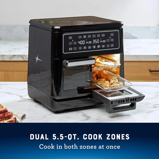 11-Quart Air Fryer Oven, Dual Air Fryer with 2 Cooking Zones, Double  with 6 Cooking Functions, Large