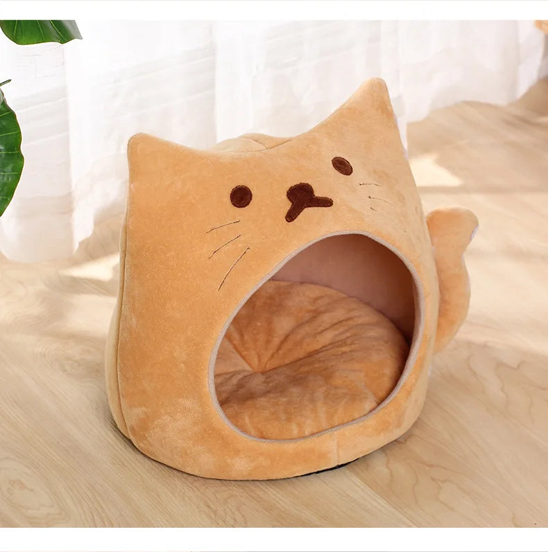 Cute pet cat nest pad short plush pp cotton cat house autumn and winter warm pet supplies