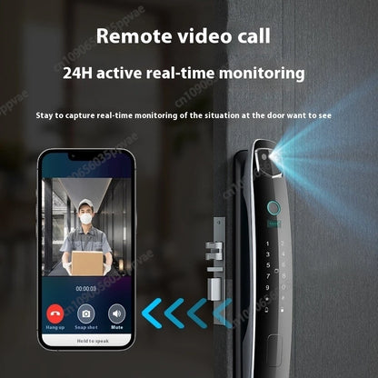 3D Face Recognition Anti-pry And Anti-crack Smart Door Lock Fully Automatic Password Fingerprint Lock Intercom Smart Door Lock