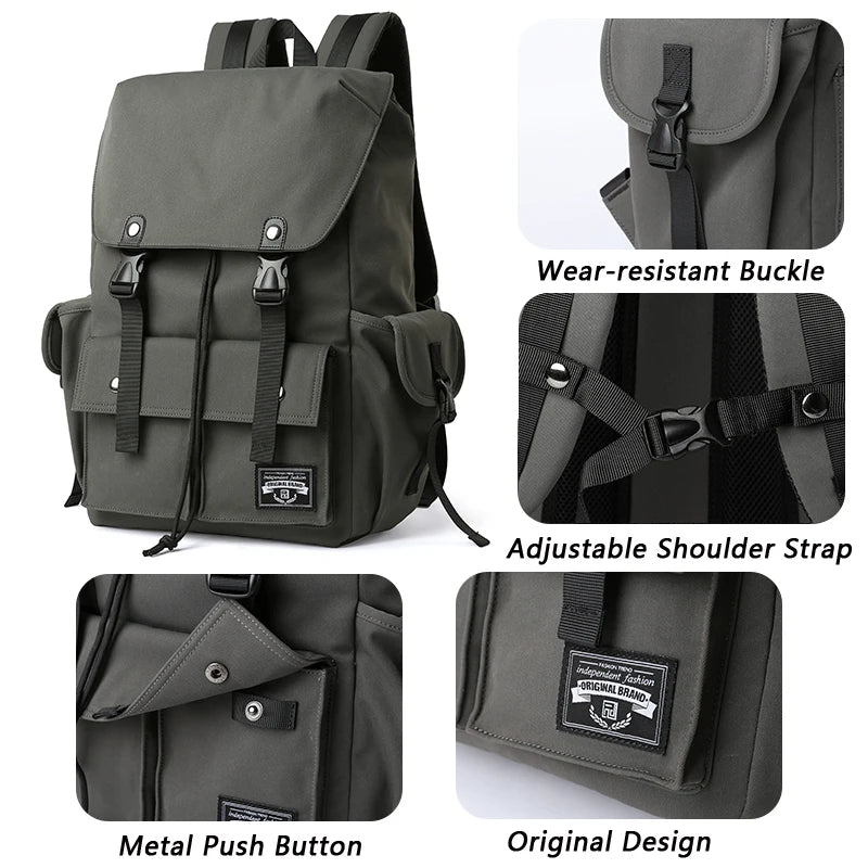 Fashion Waterproof Large Capacity Drawstring Backpack for Men Oxford Durable Travel College Student Laptop School Bag Bookbag