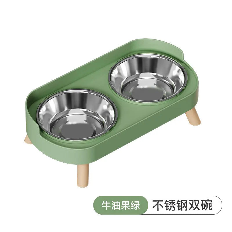 Pet Bowl PP Plastic Double Bowl Anti-killing Bowl Water and Grain Integrated Dog Bowl Cat Dog Water and Grain Bowl