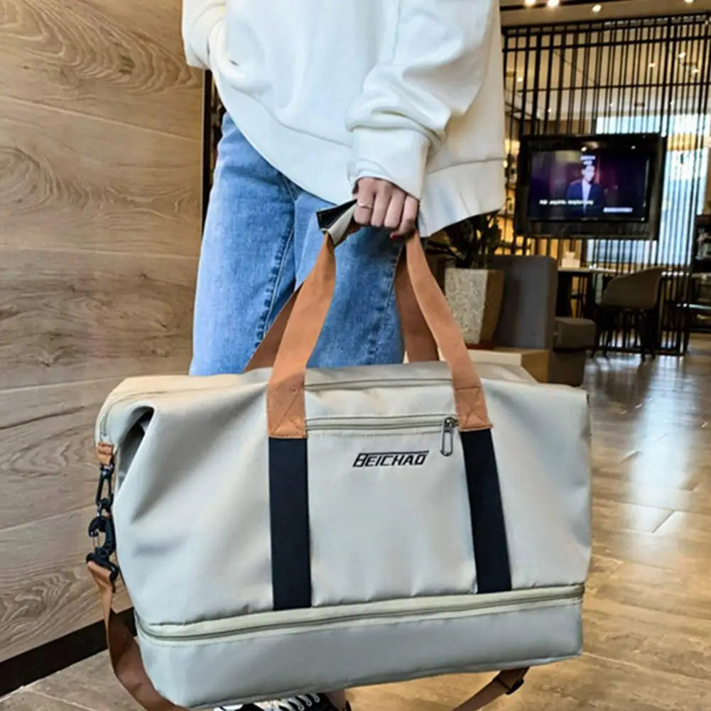 Large Capacity Gym Bag Portable Short Distance Travel Bag Sports Fitness Waterproof Handbag Luggage Storage Bag