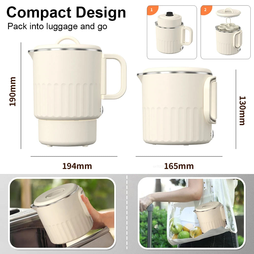 Electric Kettle 1L Travel Smart Kettle for Tea Coffee Boiled Egg Noodles Electric Kettle Mini Portable Foldable Boiling kettle