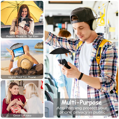 Creative Mini Umbrella Phone Stand, Universal Waterproof Holder for Smartphones, Portable Outdoor Rain & Sun Accessory