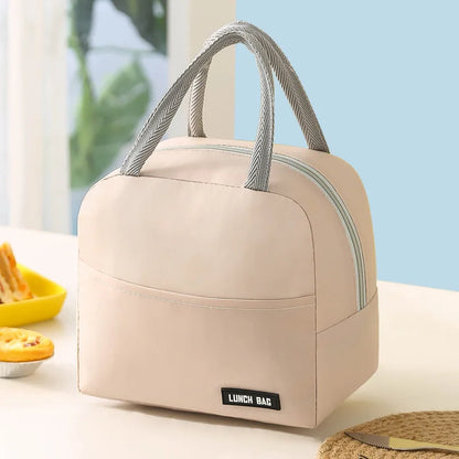 New Solid Color Twill Bento Bag Portable Thermal Bag Thickened Student Lunch Box Bag Bento Bag Meal Bag