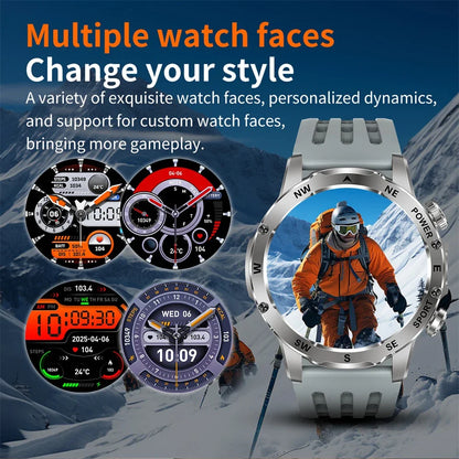 Outdoors Smart Watch Men Women BT Call Health Music 800Mah Battery Smartwatch Flashlight Compass Sports Fitness IP68 Waterproof
