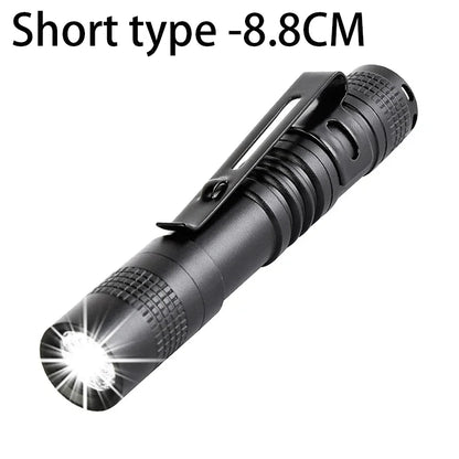 Portable Mini LED Pen Flashlight Waterproof Pocket Torch Handheld Light for Outdoor Camping Hiking Car Repair Emergency Home Use