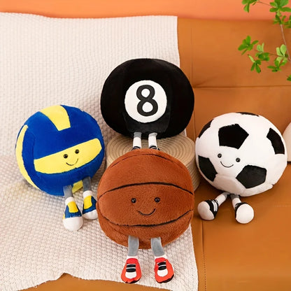 1 creative sports equipment doll, cute ball doll, fun plush toy, long legged ball doll, cartoon doll with shoes, decoration!