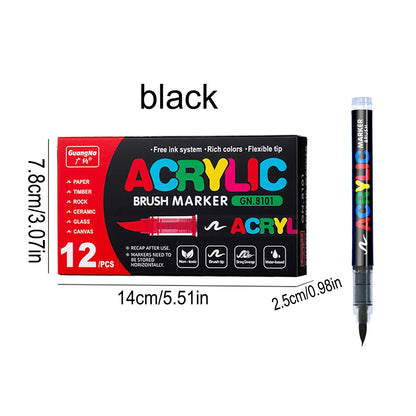 12-240 Color/box Professional Artist Marker Set - Soft-tip Drawing Straight Line Liquid Acrylic Markers, DIY Graffiti Art Painti