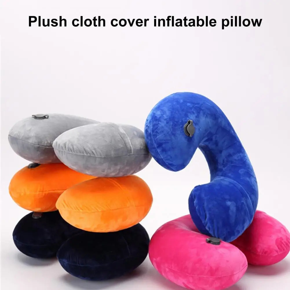 U-shaped Neck Pillow Inflatable Fatigue Relief Travel Pillow Flight Headrest Sleep U-shaped Cushion for Plane