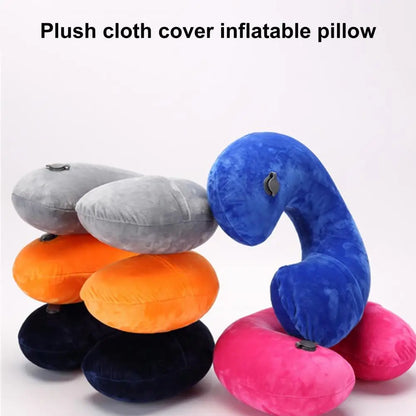 U-shaped Neck Pillow Inflatable Fatigue Relief Travel Pillow Flight Headrest Sleep U-shaped Cushion for Plane