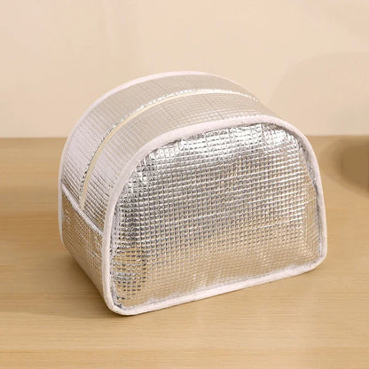 Portable Corduroy Lunch Bags Thermal Insulation Lunch Box Cute Print Women Lunch Storage Bag Picnic Bento Large Capacity Handbag