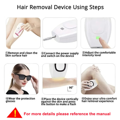 Professional Permanent Laser Depilator IPL Hair Removal Handset Home Use For Women and Men With Screen Display Flash Depilator