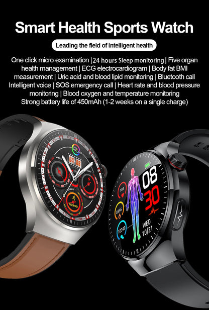 2025 For HUAWEI Precise ECG+PPG Uric acid HD Smart Watch Men Blood lipids Heart Rate Blood pressure Sport Call Health Smartwatch