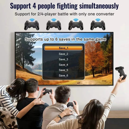 M8 4K Game Stick TV Video Game Console 64G Built-in 20000+ Games Wireless Controller Gamepad Retro Handheld Game Player For PS1