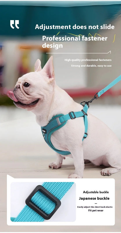 Dog Harness Leash Set Small Medium Dog Cat Chest Strap Adjustable Reflective Breathable Walking Training Vest Pet Accessories