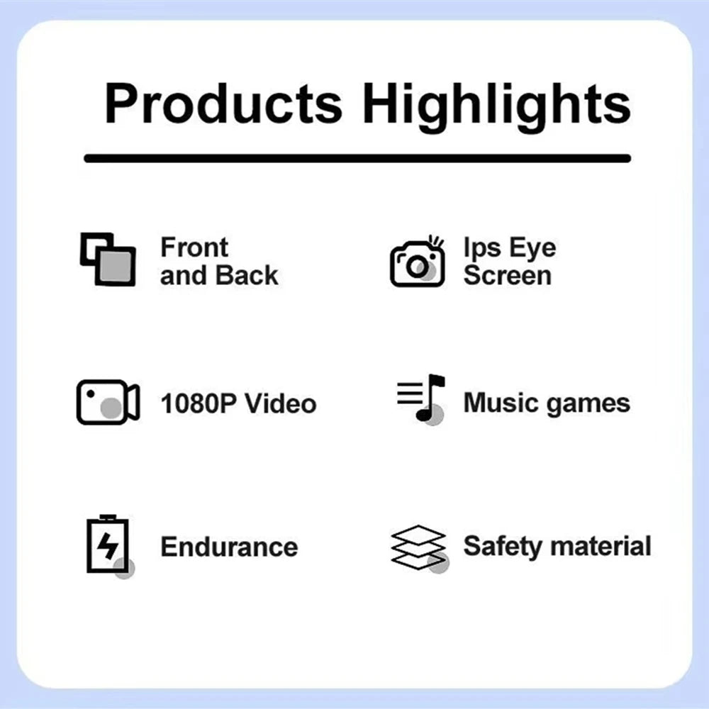 Kids Toys Camera HD 2.0 Inch Screen Cartoon Parrot Case 32GB Card Video Photo Child Birthday Festival Gifts Digital Camera Toys