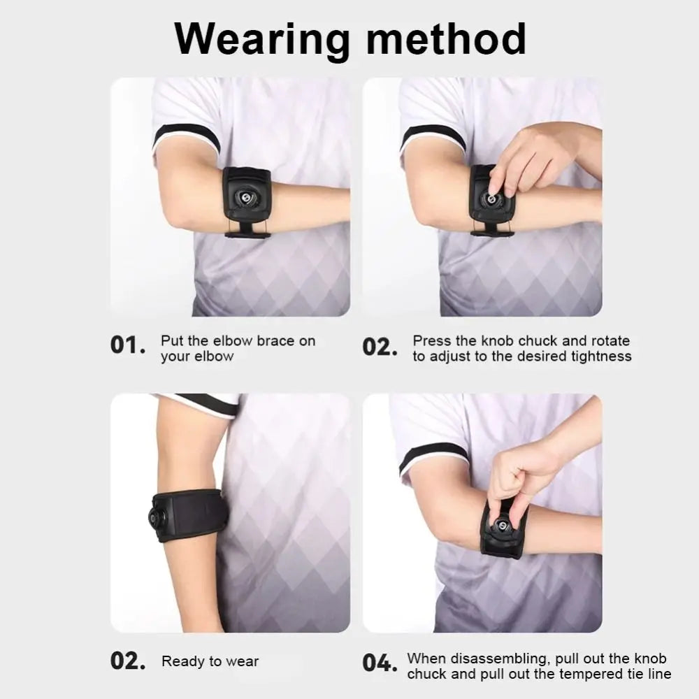 Knob Adjustable Arm Support Band Built-in Silicone Pad Thicken Tennis Elbow Brace Non-slip Pressurized