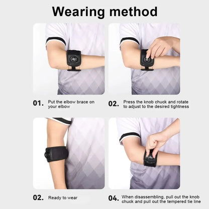 Knob Adjustable Arm Support Band Built-in Silicone Pad Thicken Tennis Elbow Brace Non-slip Pressurized