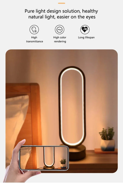 Slaapkamer Ringlamp Woonkamer Driekleurig Dimbare Bedlampje Led Nachtlampje Ambient Light Desk Nightstand Table Accessories