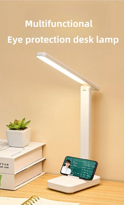 LED Table Lamp Eyes Protection Touch Dimmable LED Reading Light Student Dormitory Bedroom Reading USB Rechargable Desk Lamp