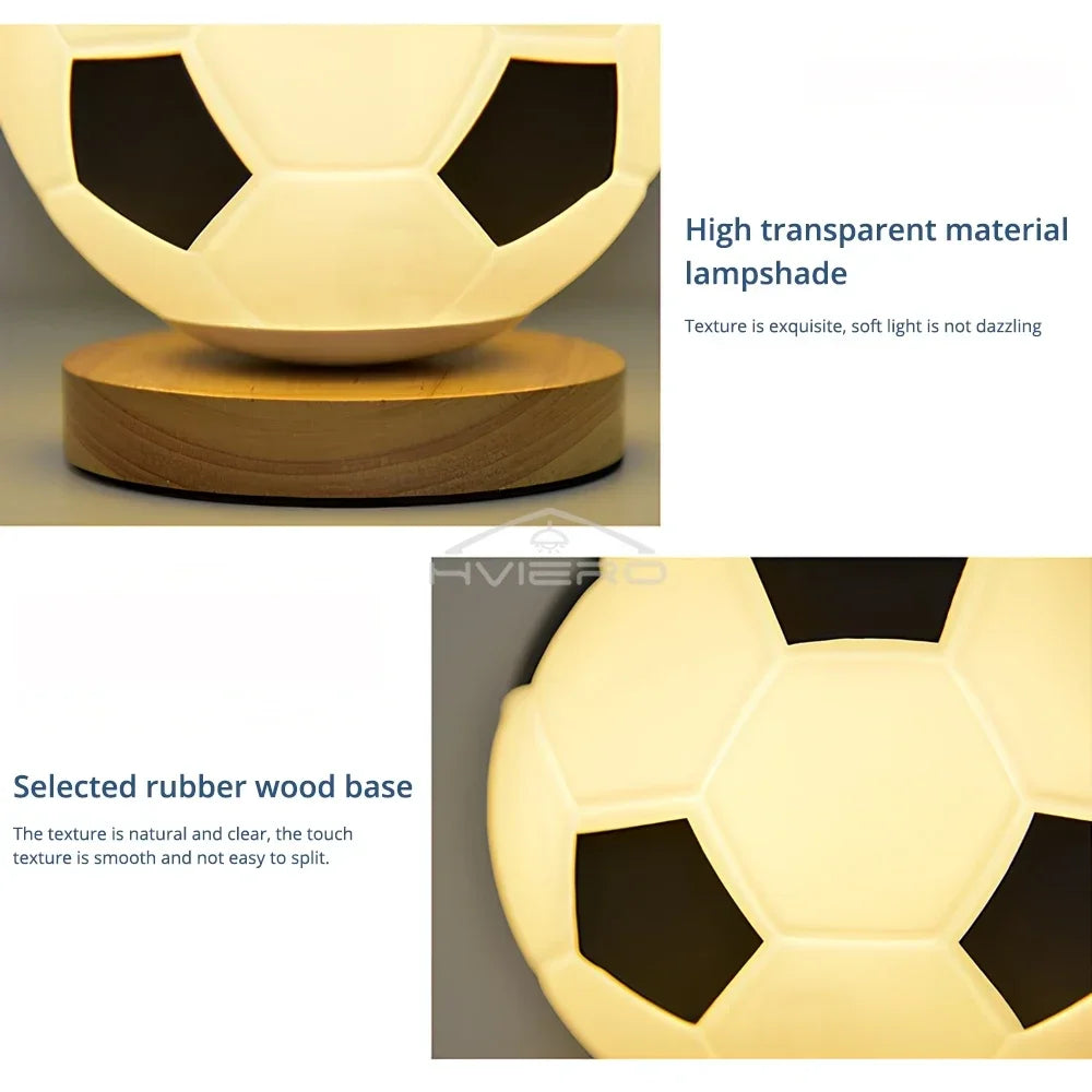 1PCS 3D Football Night Light Bedroom Desktop Decoration Soccer Lamp Battery Powered Perfect Gift For Teenagers Decor Bulb Gifts