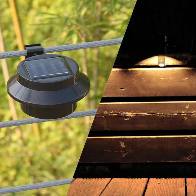 3LED Solar Power Gutter Light Waterproof Wall Lamp White Warm Fence Night Light for Garden Pathway Campin Deco LED Light Fixture
