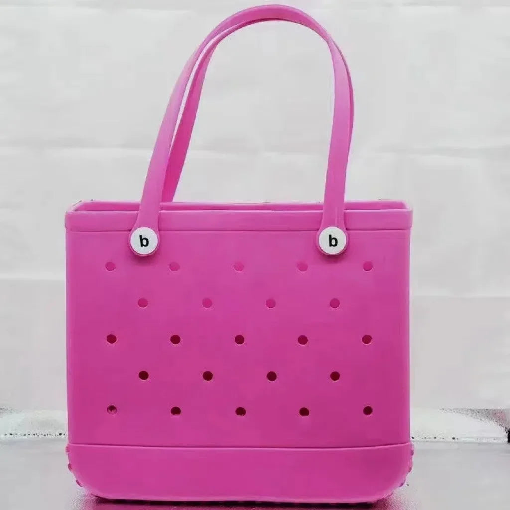 Fashion Beach Bogg Bag Rubber Waterproof Basket Large Capacity Summer Storage Shoulder Handbag Travel Women Tote Shopping Bags