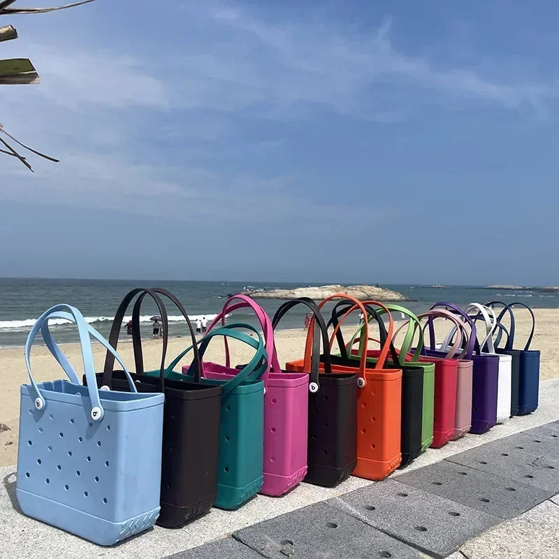EVA Beach Jelly Bag Rubber Waterproof Shoulder Handbag Large Capacity Portable Travel Handbag Summer Pool Fashion Women Tote Bag