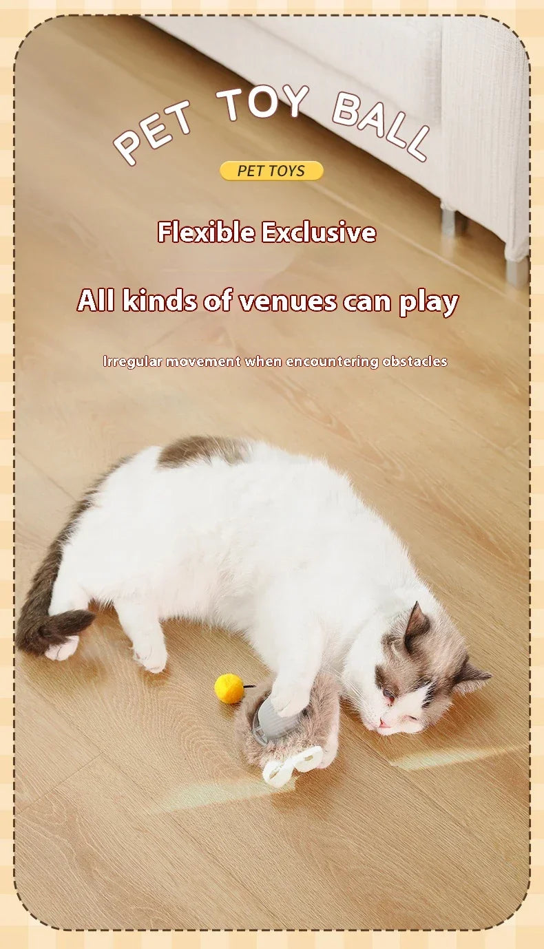 Smart Interactive Cat Toys Ball Auto Electric Rolling Ball Toys for Cat Kitty Pet Automatic Training USB Rechargeable Cat Toy