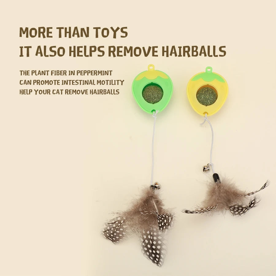 Natural Catnip Balls, delight your cat with healthy kittenteething chew toys, interactive cat teeth cleaning toys