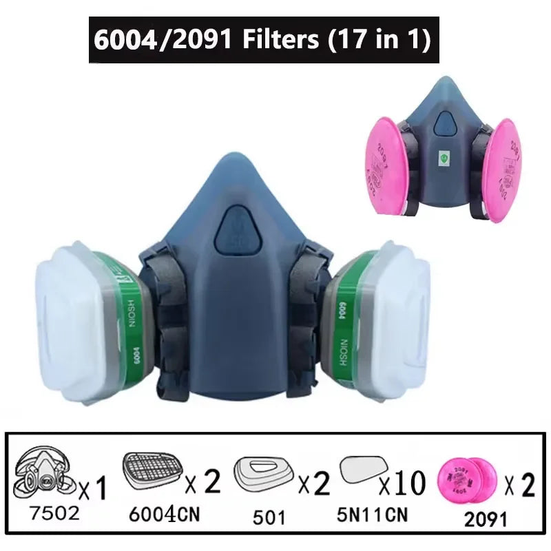 7502 Half Mask Dust Gas Mask 7502 Respirator Chemical Paint Spray Pesticide Filter Widely Use Protection