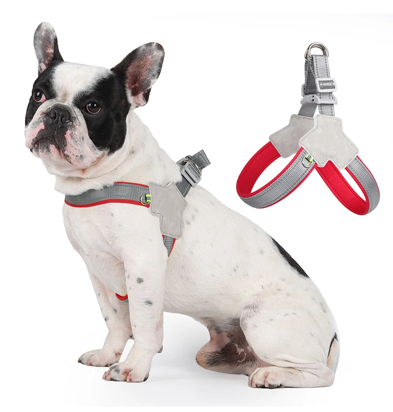 No-Pull Dog Harness Vest for Small Medium Dogs Cats Hiking Breathable Adjustable Chest Strap Bulldog Chihuahua Pet Accessories