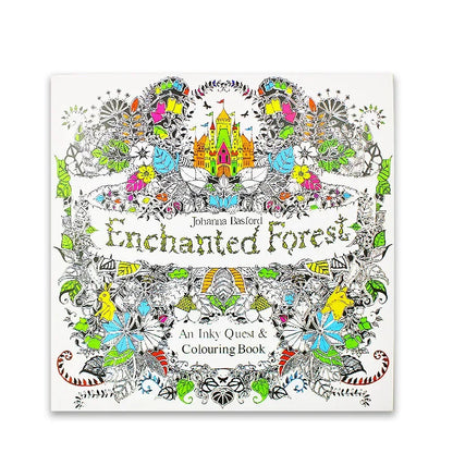A Hand Painted Explore Wonderland Coloring Book 24 Pages Enchanted Forest/Secret Garden Graffiti Painting Books