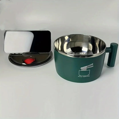 Ramen Bowl, Lunch Container,1000ml Large Thai Soup Bowls, Tableware with Phone Stand, Cereal Bowls for Home, Kitchen, Camping,