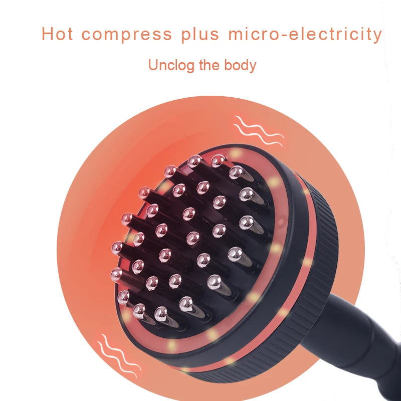 Eletric Guahsa Massager Meridian Massage Brush Lymphatic Drainage Machine Heating Microcurrent Body Back Massager Anti Cellulite