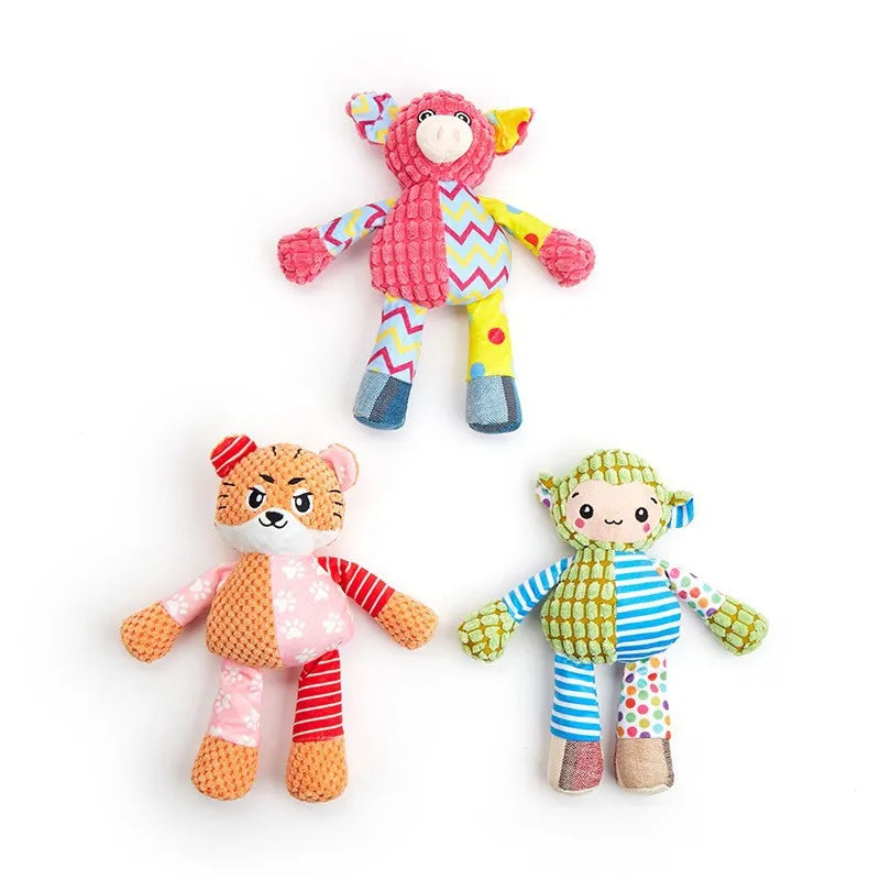 New Pet Toy Dog Interactive Plush Toys Bite Grinding Teeth Clean Teeth Bite Resistant Vocal Animals Pet Plush Toy Supplies