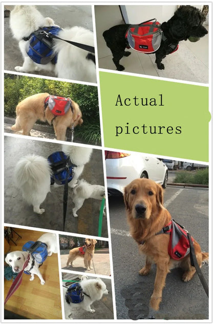 Portable dog backpack, snack bag, dog training bag, storage bag, backpack, travel bag, reflective tape backpack and back pocket