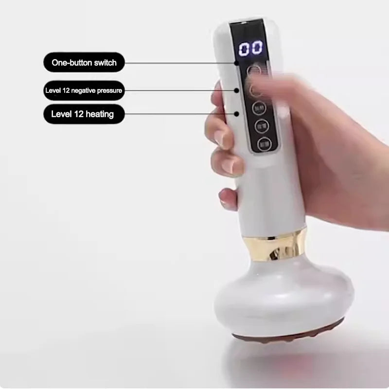 Smart vacuum cupping device electric breathing heating wireless negative pressure suction device meridian dredging massage devic