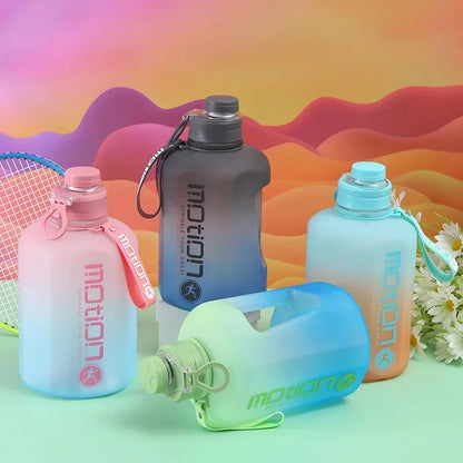 1pc 2L Sports Straw Large Capacity Fitness  With Straw Outdoor Plastic Portable Water Bottle With Scale Gradient Kettle