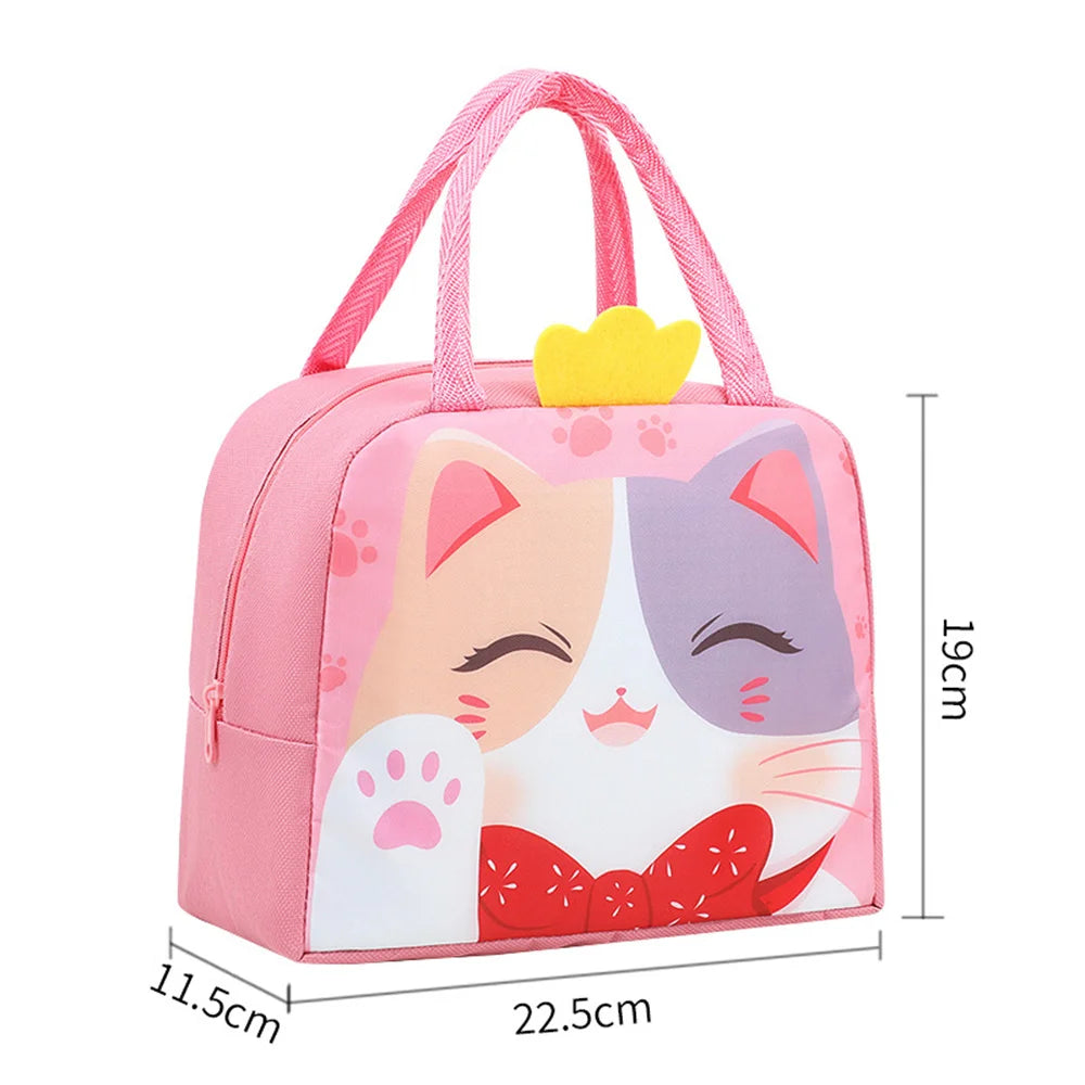 Cartoon Animals Children's Lunch Bag Portable Cartoon Handbag Thickened Insulation Fresh Refrigerated Bag Children's Bag