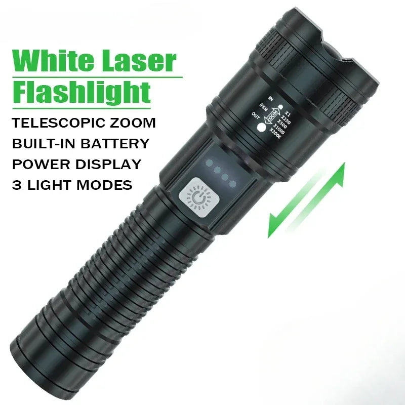 Powerful P70 Led Flashlights 5000LM Ultra Bright Tactical Light Emergency Spotlights Telescopic Zoom Light Built-in Battery