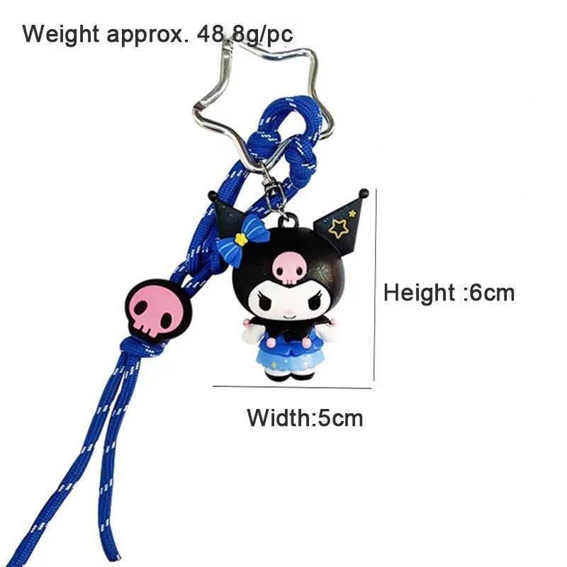 New Sanrio Kuromi 3D Keychain Kawaii Mymelody Cartoon Doll Couple Backpack Pendant Children's Birthday Toy Gift